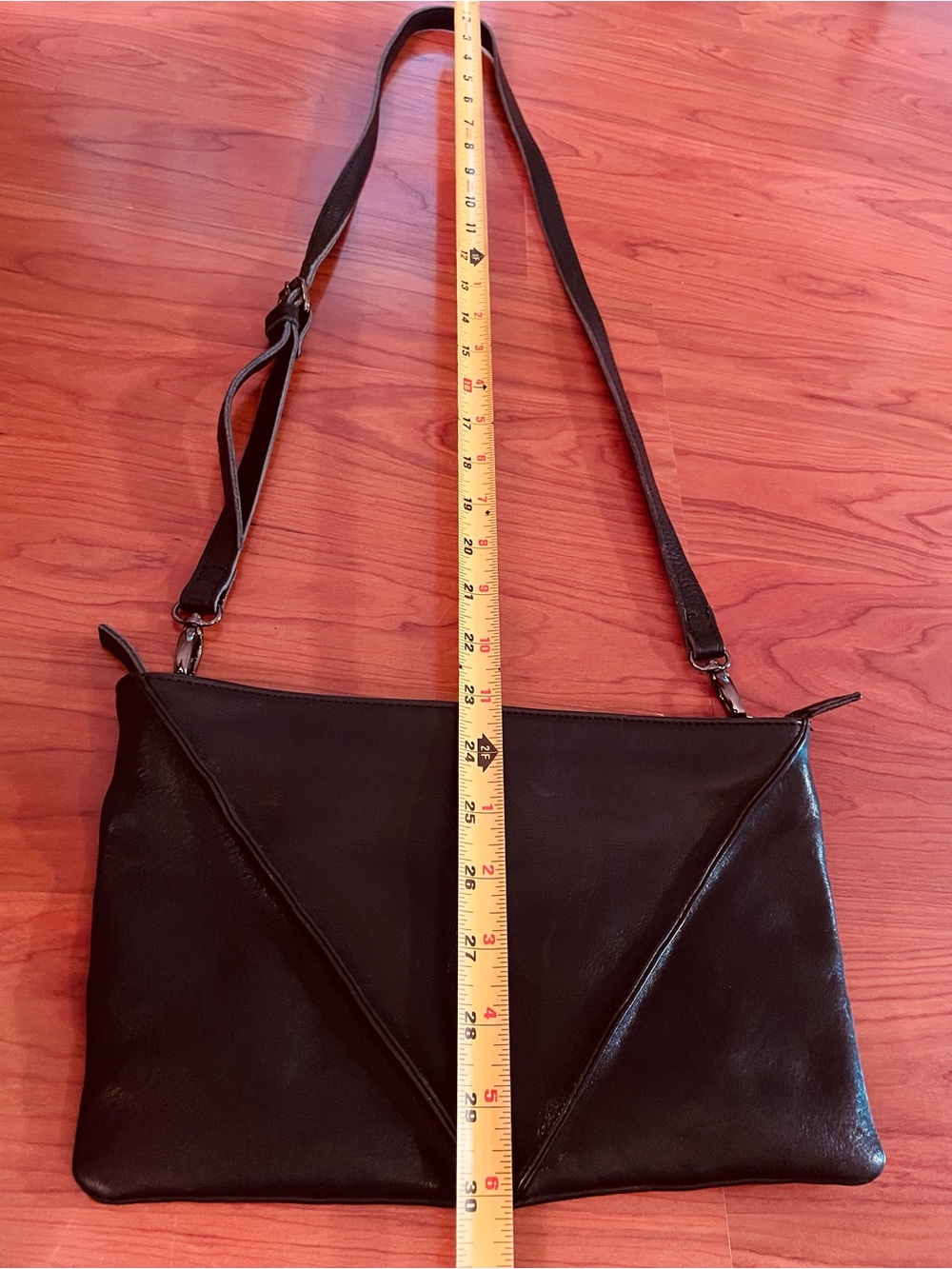 ELK Genuine Leather Handbag Black Crossbody Clutch Shoulder Bag Minimalist - Picture 9 of 9